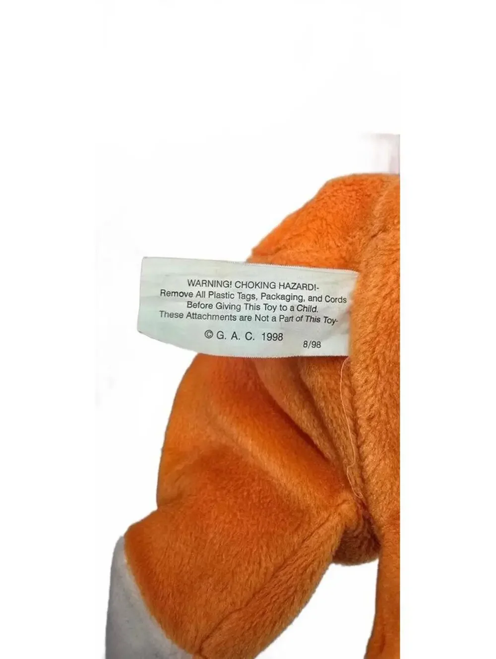 G.A.C. Plush Bunny Costume Bear - Orange and White Soft Toy